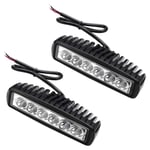 2PCS 18W Phare de Travail Carre a Leds Angle 60 dc 12V-24V Quad Camion Bateau Tracteur Offroad Impermeable - Noir - Vingo