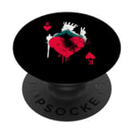 Peace Love Poker - Vintage King Of Hearts Card Game Lover PopSockets Adhesive PopGrip