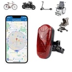 Traceur GPS Vélo Positionnement Précis et Surveillance en Temps Réel Traceur GPS avec SOS pour Fauteuils Roulants,Scooters,Poussettes,Moto,Plusieurs Méthodes d'alarme Feu Arrière GPS VeloTK906 1800mAh