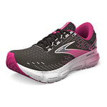 Brooks Women's Glycerin 20 Sneaker, Black Fuchsia Linen, 4.5 UK