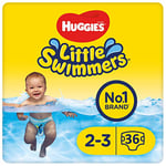 Huggies Little Swimmers, Swim Nappies - Size 2-3, 36 Pants - Adjustable Tabbed Sides for Secure Fit - Maximum Protection Swimming Nappies with Fun Designs