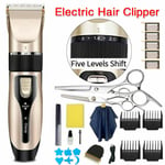 Professional Mens Hair Clippers Trimmers Machine Cordless Beard Electric Shaver