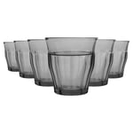 Duralex Picardie Glasses Set Glass Drinking Tumblers Water Juice 250ml Grey x12