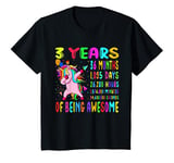 Youth Dabbing Pink Unicorn 3 Years 36 Months 3rd Birthday Party T-Shirt