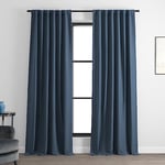 HPD Half Price Drapes Bellino Rideaux occultants pour Chambre à Coucher et Salon (1 Panneau), 127 x 274 cm (l x L), Bleu Sauvage