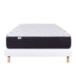 LUXURY LITERIE - Ensemble matelas + sommier - SERENITE - 140 x 190 cm - Tapissier - Ferme  - Face été/hiver