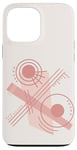 Coque pour iPhone 13 Pro Max Couleur crème neutre et motif abstrait rose