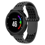 Garmin 26mm Forerunner 735XT / 220 230 235 620 630 kaksivärinen silikoninen kellonauha - Kaikki Mustaa Musta