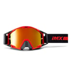 IMX RACING SAND Lunettes de protection pour moto | Visière iridium et transparente incluse | Lentille anti-buée et anti-rayures | Protection du nez | Bande large de 45 mm avec impression en silicone |