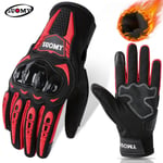 (XXLRed)Winter Waterproof Guantes Moto Moottoripyöräkäsineet Miesten Naiset Syksy Motocross Biker Glove Kosketusnäyttö Pyöräily Luvas M-XXL Moottoripyöräkäsineet