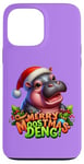 Coque pour iPhone 13 Pro Max Adorable bébé hippopotame Moo Deng Merry Moostmas Christmas Cheer