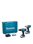 Makita 18V G-Series Cordless Hp488D Combi Hammer Drill &Amp; Td127D Impact Driver Kit With 2X 2Ah Li-Ion Batteries