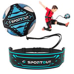 Sportout Football Kick/Ballon Football Ceinture D'entraînement, Ballon de Foot Entrainement avec Élastique Ceinture Ajustable Kicking Pratique pour Jeux Exterieur Enfant et Adulte Entraineur(Bleu)