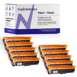 TONERMEDIA - x10 Toner Brother TN-241 / TN-245 compatibles (4 Noir, 2 Cyan, 2 Magenta, 2 Jaune)