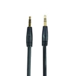 Pure Connectivity Flat 3.5mm Jack Cable 3m Black - Minijack,Low profile,1mm,Gold