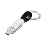 3 i 1 Mini Keychain Laddare USB-kabel Micro USB Typ C Belysningskabel