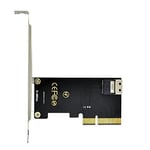 Cablecc Adaptateur PCI-E 4X vers U.2 U2 Kit SFF-8639 vers SFF-8654 Slimline SAS NVME PCIe SSD pour carte mère