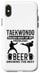 Coque pour iPhone X/XS Le taekwondo résout la plupart de mes problèmes, la bière se noie le reste