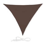 relaxdays Voile d’ombrage Triangle diffuseur Ombre Protection Soleil Balcon Jardin UV Toile imperméable 4x4x4 m, Marron