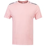 Moschino Mens Taped Shoulder Logo Pink T-Shirt material_cotton - Size Medium