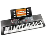 RockJam 61-Key Keyboard Piano with Sheet Music Stand, Piano Note Stickers & Lessons RJ640 Noir