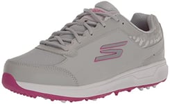 Skechers Femme Prime Chaussures de Golf sans Crampons Coupe décontractée Basket, Gris/Rose, 38 EU