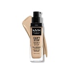 NYX Professional Makeup Fond de Teint Liquide Couvrant Tenue 24h Can't Stop Won't Stop Liquid Foundation, Waterproof, Fini Mat, Formule Vegan, Teinte : Warm Vanilla (06.3)