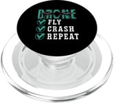 Fly Crash Repeat Remote Control Fpv Freestyle Drone Racing PopSockets PopGrip for MagSafe