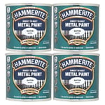 4x Hammerite Direct To Rust Satin White Quick Drying Metal Paint 250ml