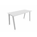 Bureau droit individuel Online A Blanc 74 cm OP-LITE II : bureau D140x80/cpl blanc/cpi aluminium/ep. du plateau 18 mm