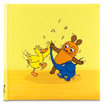 Hama Jumbo Photo Album "DieMaus" 30 x 30 cm (Photo Book with 80 White Pages, Album for 320 Photos to Design and Glue, Sendung mit der Maus, for Children's Photos, Baby Album) Yellow