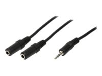 Logilink - Ljudsplitter - Mini-Phone Stereo 3.5 Mm Hona Till Mini-Phone Stereo 3.5 Mm Hane - 20 Cm - Svart