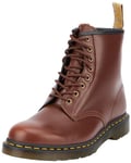 DR MARTENS Mixte 8 Eye Boot, Brown Norfolk Flat & Brown Borg Fleece, 45 EU