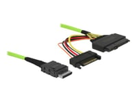 Delock Oculink - Intern Sas-Kabel - Oculink (Sff-8611) Till Sata-Ström, U.2 (Sff-8639) - 50 Cm (Data)/10 Cm (Ström)