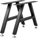 Pieds de table en metal, 40,6 x 45 cm, pieds de bureau en forme a, lot de 2, avec revetement en polyurethane, pieds de meubles avec protections de