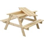 Table Enfant pour Le Jardin - Table et Chaise Enfant avec Boite de Rangement - Salon de Jardin Enfant 90x90xH50 cm Timbela M010-1