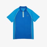 Lacoste Mens Tennis Recycled Ultra-Dry Polo Shirt in Blue Cotton - Size Small