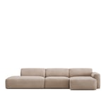 NO GA - Brick 3-Seater Chaise Lounge Open End Left - Shadow Beige - Sofaer - no-ga-studio - Beige