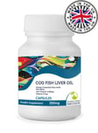 Cod liver 300mg Capsules Vitamin A and D Omega 3 Fish Oil Bottle x 120