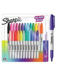 Sharpie Glam Pop Permanente Markers | Fin spids for fede detaljer | Assorterede livlige farver | 24 markerpenne