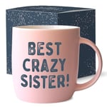 Triple Gifffted The Best Crazy Little Sister Ever Coffee Mug, Sisters Day Gift Ideas to My Worlds Greatest Sister for Birthday, Rakhi, Christmas Mugs, Valentines, Mothers Day, Funny Gifts by Brother