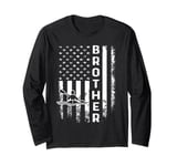 Rowing Brother American Flag Vintage Christmas Fathers Day Long Sleeve T-Shirt