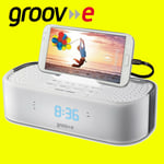 Groov-e GVSP406WE TimeCurve Alarm Clock Radio with USB Charging Station White