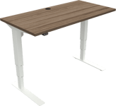VersaStand, To-bens hæve-/sænkebord, firkantet, mørk natur/hvid, H122x120x60 cm, valnød