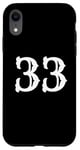 iPhone XR Number 33 in white large bold American west style font Case