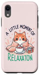 Coque pour iPhone XR idee cadeau citation drôle relaxation design chat kawaii