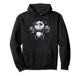 Panda Lifting Weights Gym Workout Fitness Pullover Hoodie