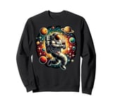 Colorful Galaxy Astronaut Drinking Root beer Sweatshirt