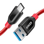 Anker Câble Powerline+ USB Type C de 90 cm en Nylon tressé vers USB 3.0 Extra Solide pour Appareils (Samsung Galaxy S8/S8+, S9, iPhone 16, Nouveau MacBook, Huawei P10, Google Pixel, Nexus 6P.)