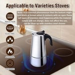 6 Cup Espresso Maker Cup Stove Top Coffee Percolator Moka Pot Stainless Steel